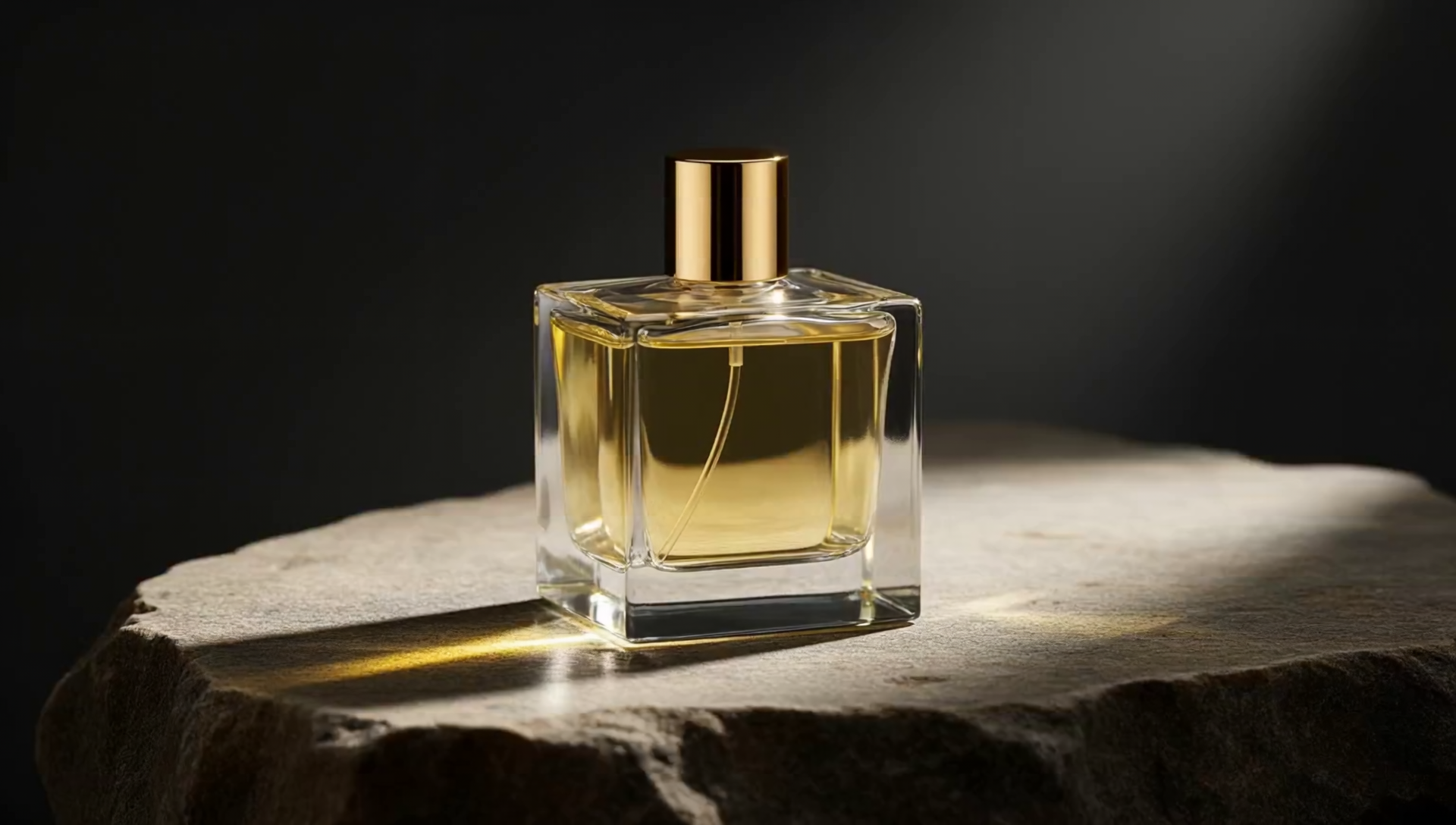 Un'essenza preziosa raccontata attraverso vetro, luce e riflessi dorati.
Uno shot elegante e materico, pensato per evocare lusso, purezza e desiderio.